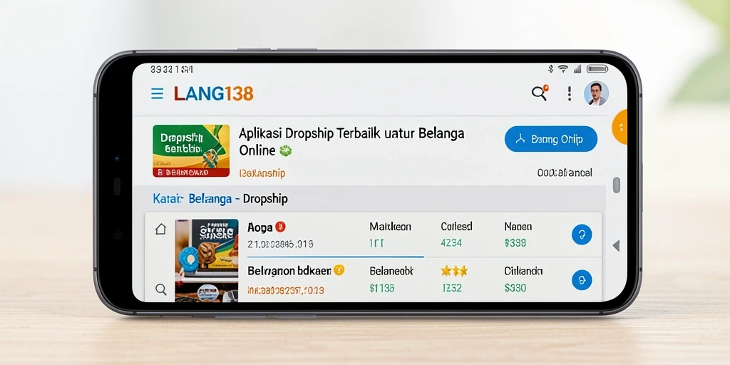 Tampilan antarmuka aplikasi ELANG138 untuk fungsi Dropship yang menarik.
