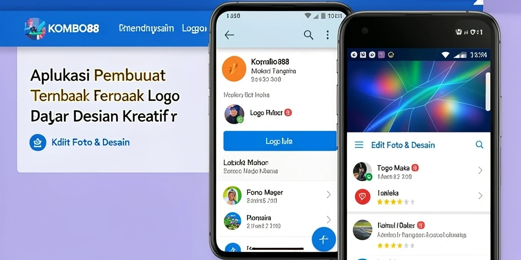 Tampilan antarmuka KOMBO88 yang memudahkan desain logo dengan fitur lengkap.