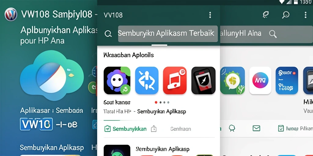 Antarmuka VW108 yang sederhana dan fungsional untuk menyembunyikan aplikasi.