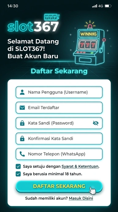 Tampilan halaman daftar slot367